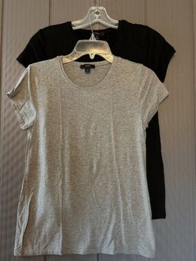 J. Crew 365 stretch T-shirt — Gray & Black Duo